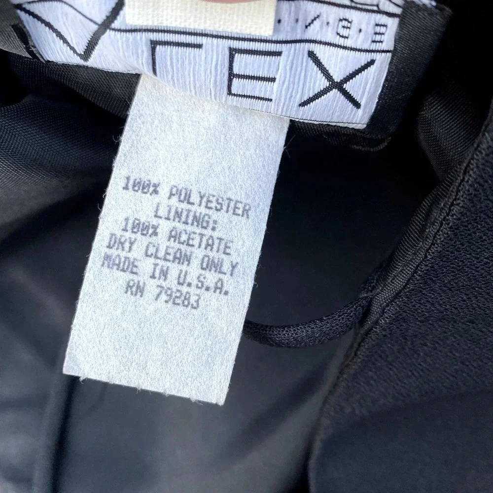 Vintage Alex Evenings Black Beaded Made In U.S.A Cocktail Knee Length Dress - Picture 7 of 13